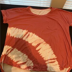 Red and White Tie-Dye T-Shirt